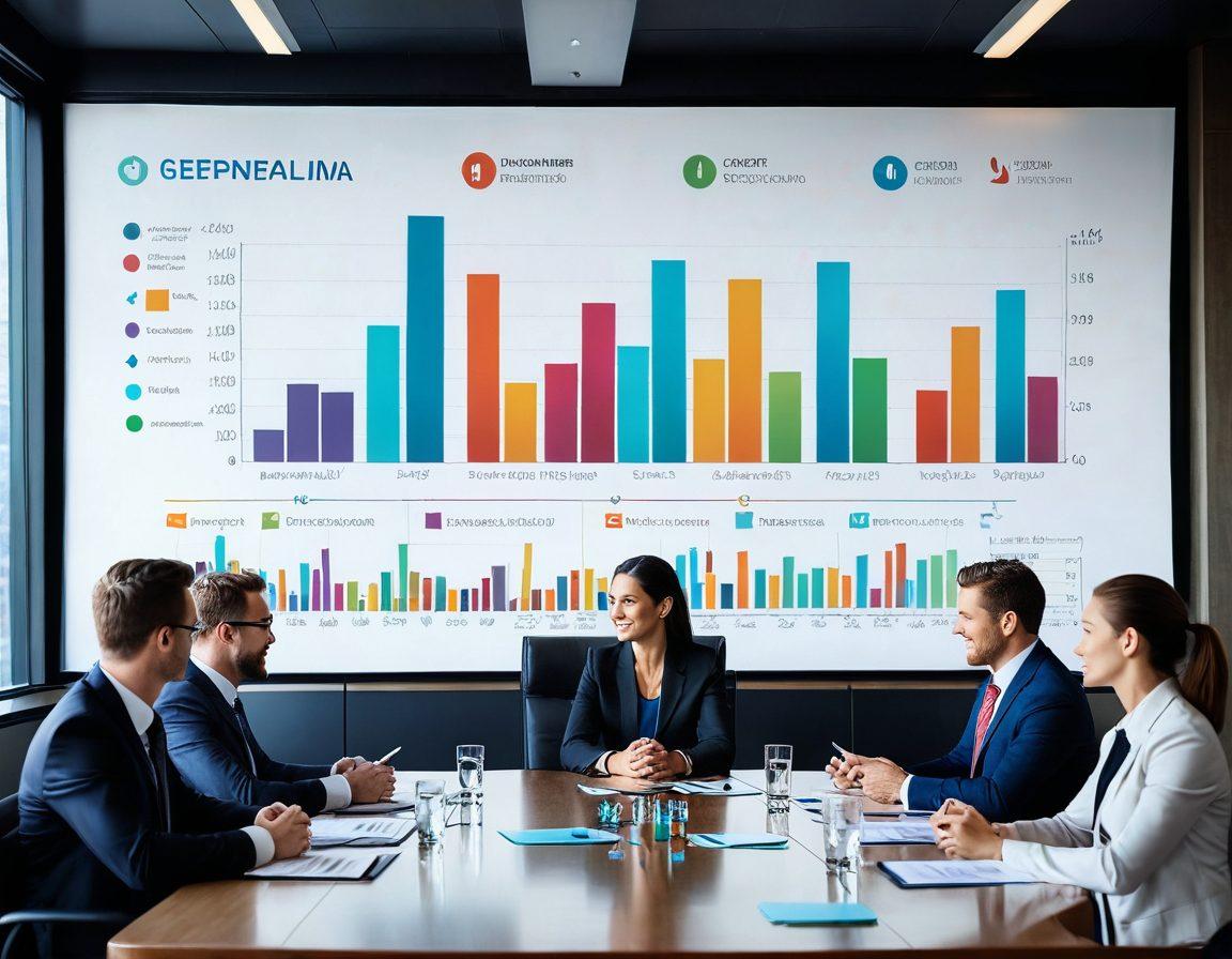 An engaging visual of a diverse group of people in a boardroom, analyzing charts and graphs representing financial growth, with colorful membership cards scattered on the table. Include symbols of success, like a trophy or upward arrows, blending excitement and professionalism. The background should depict a futuristic city skyline emphasizing progress. vibrant colors. super-realistic.